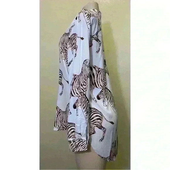 NWT JANE+DELANCEY  Zebra Print Shirt Size M - Picture 3 of 11
